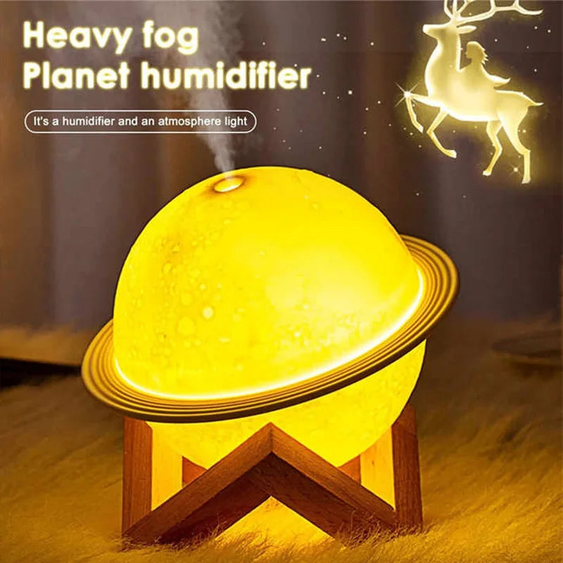 200ml Home Mini Electric Scented Ultrasonic Aroma Diffuser Portable Usb Lamp Humidifier 3d Planet Essential Oil Air Humidifier Peaceful Pleasures Health and Wellness