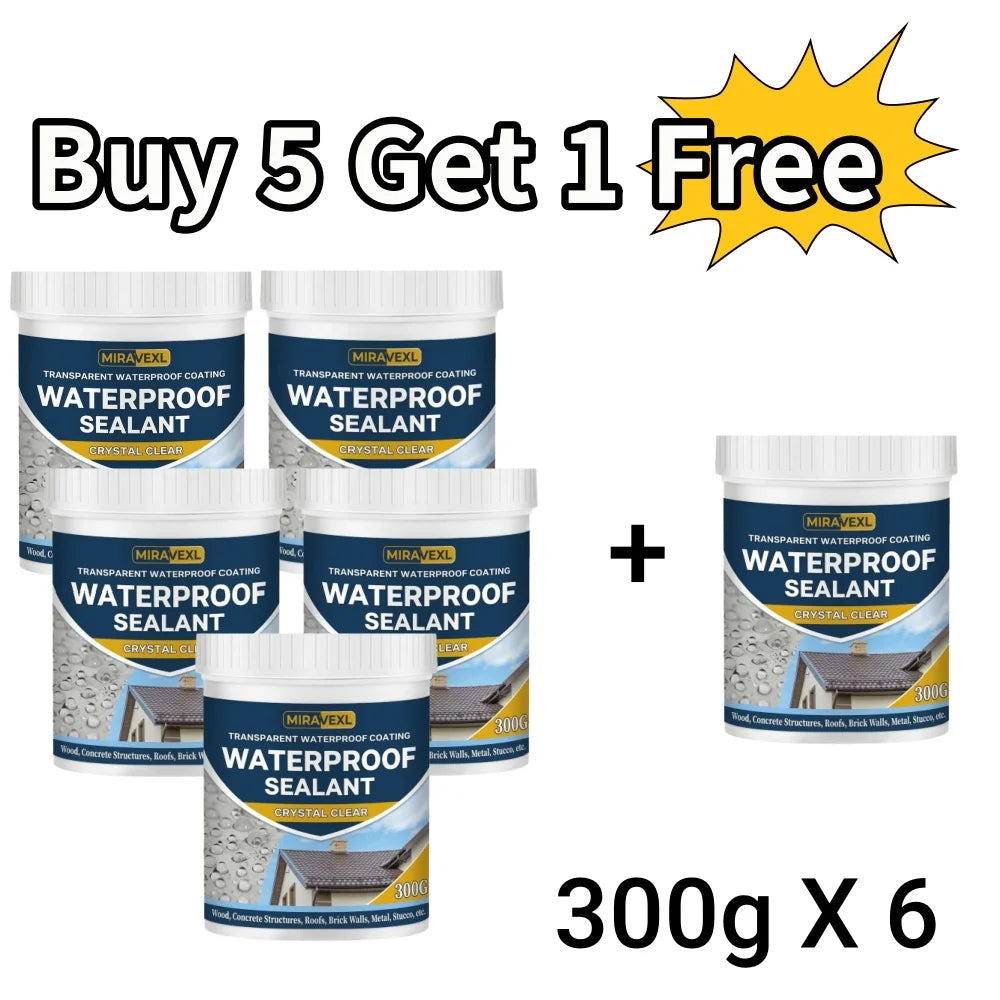 MIRAVEXL Invisible Waterproof Adhesive Transparent Liquid Sealant Anti-Leak Coating for Bathroom Walls Indoor Outdoor Peaceful Pleasures Health and Wellness 6PCS