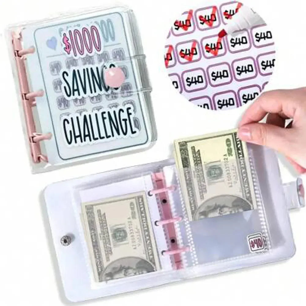 1000 Savings Challenge Binder with Cash Envelopes & Tracker