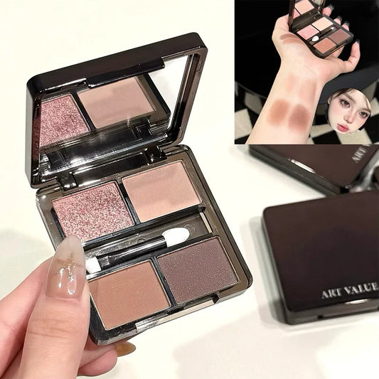 Art Value 4-Color Eyeshadow Palette – Glitter, Shimmer & Matte Eyeshadow Palette Oasis Select