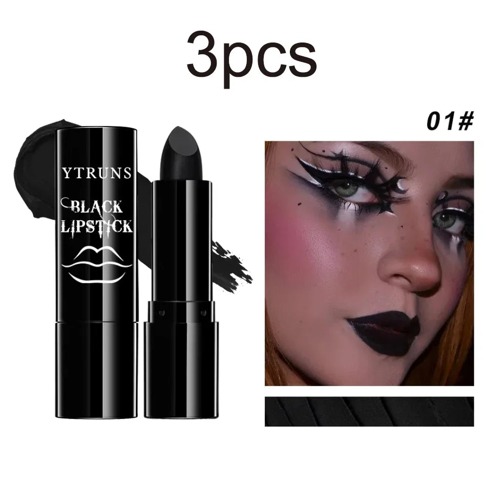 Matte Black Lipstick – Waterproof Long-Lasting Gothic Cosplay