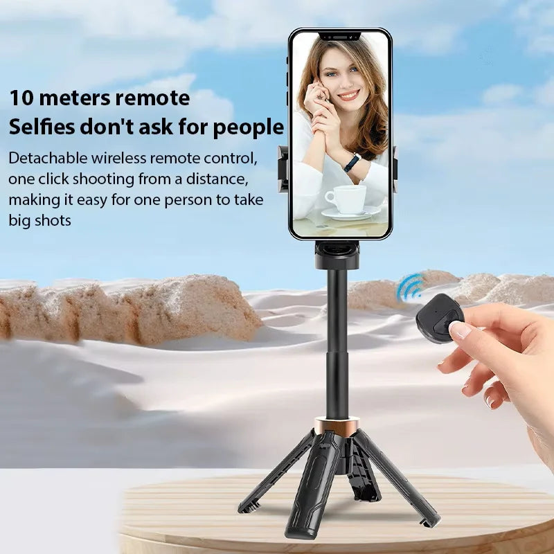 Foldable Mini Universal Selfie Stick Tripod - Portable Phone Stand with Detachable Wireless Remote Control Peaceful Pleasures Health and Wellness