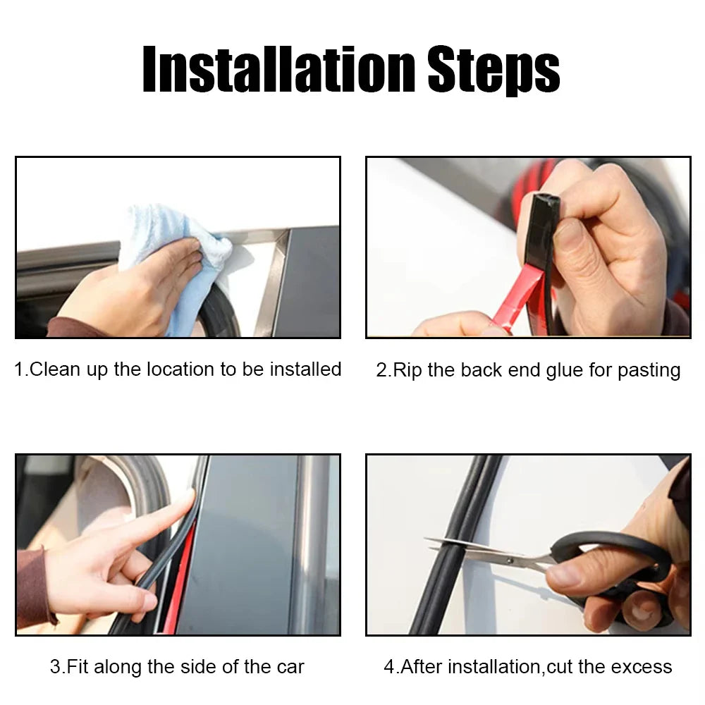 B Pillar EPDM Rubber Seal Strip | 2M Car Door Weatherstrip