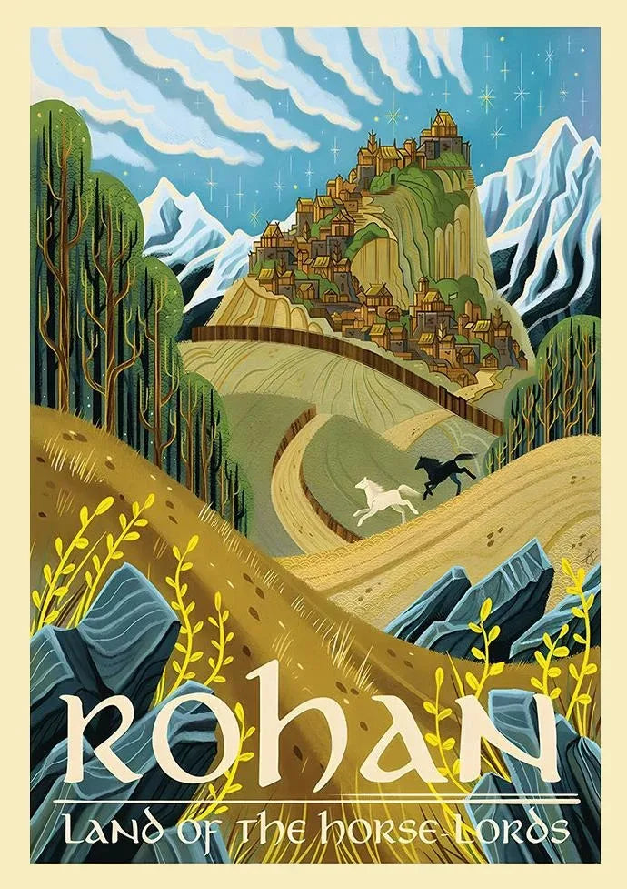 Lord of the Rings Middle-Earth Vintage Canvas Wall Art Print