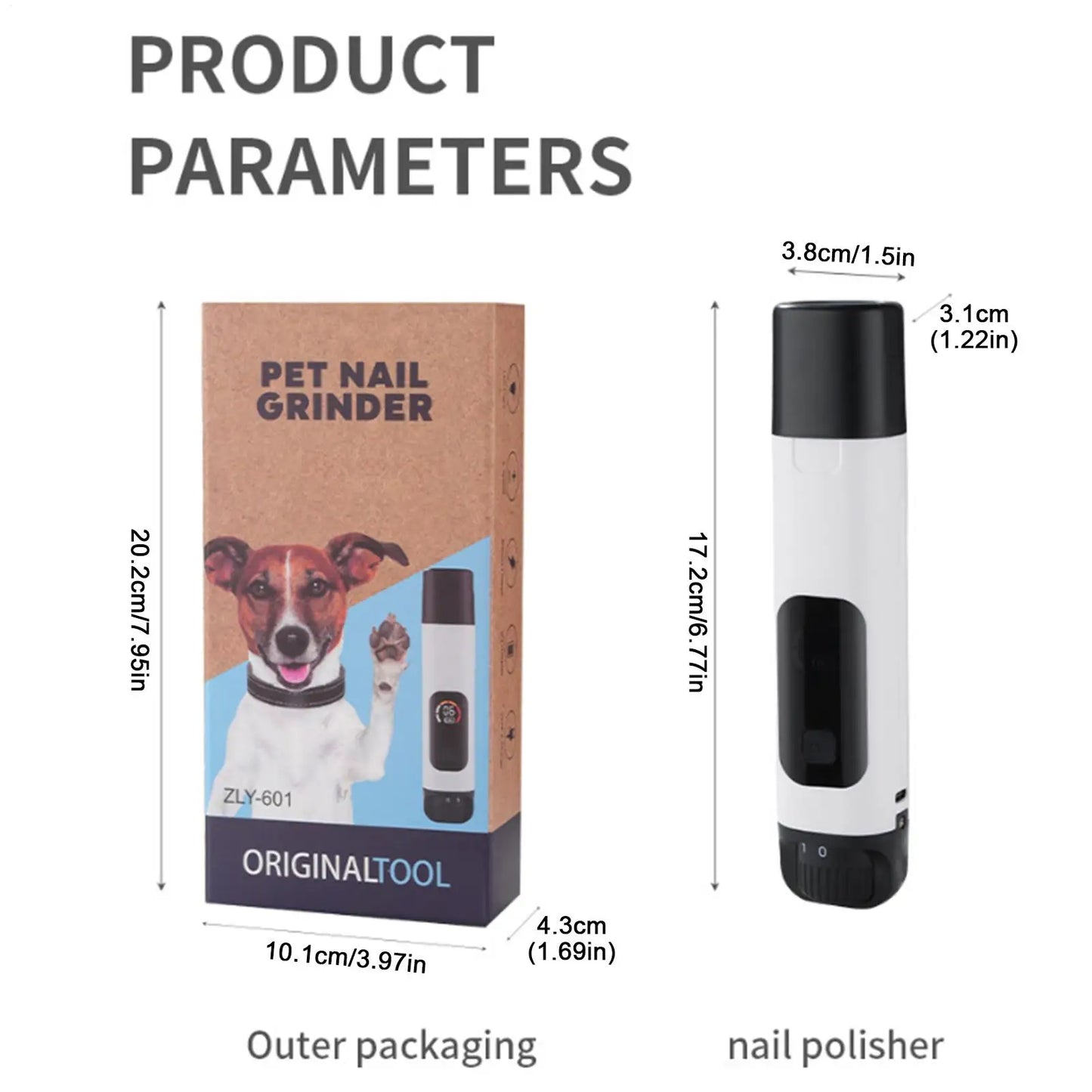 Quiet Nail Grinder for Dogs USB Rechargeable Double LED Lights 6-Speed Dog Electric Nail Grinder for Home Salon Travel Outdoor Peaceful Pleasures Health and Wellness