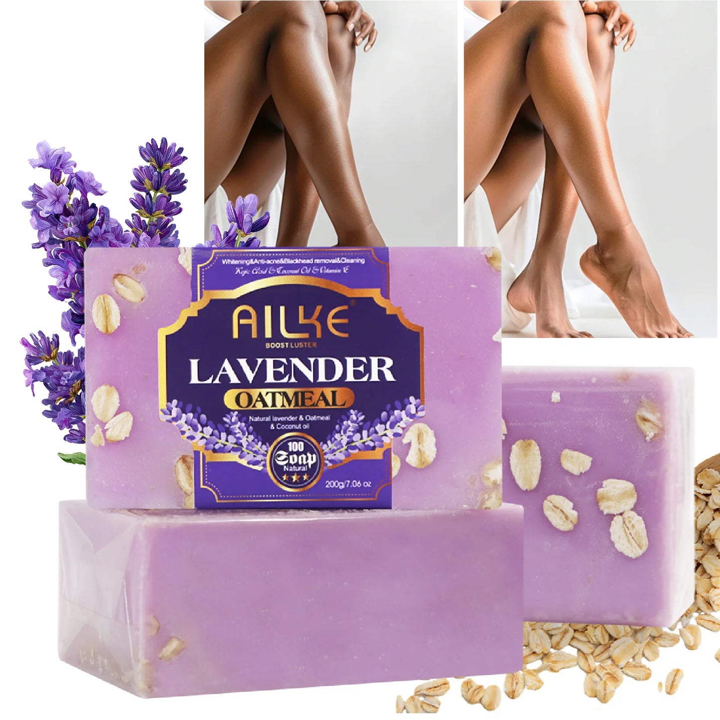 AILKE Lavender Oatmeal Brightening Soap – Face & Body 200g