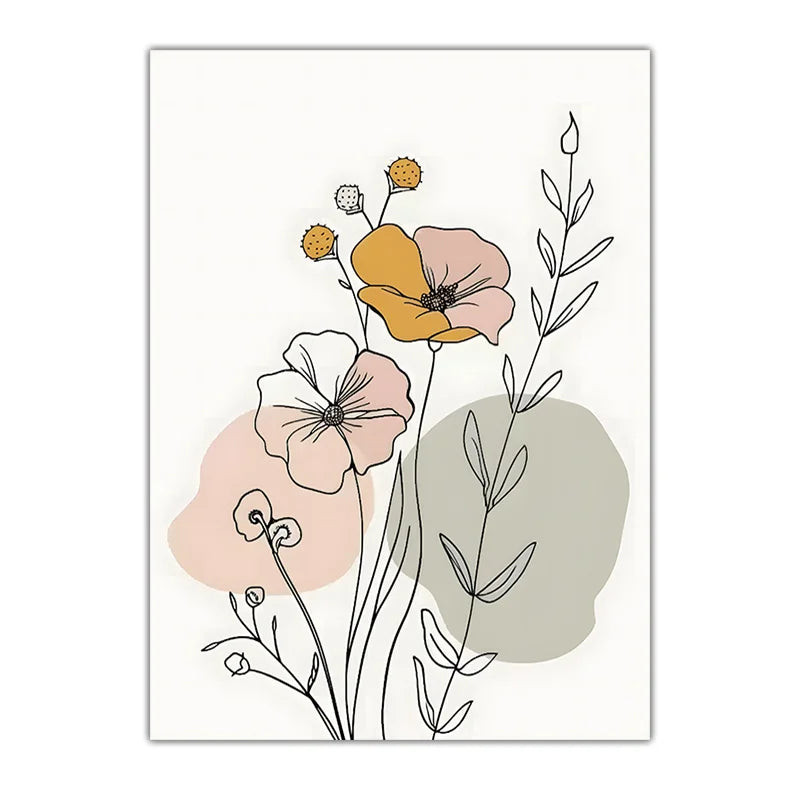 Nordic Tulip Canvas Wall Art | Minimalist Flower Poster Print Canvas Wall Art Peaceful Pleasures Health and Wellness 04 15x20cm No Frame China Mainland