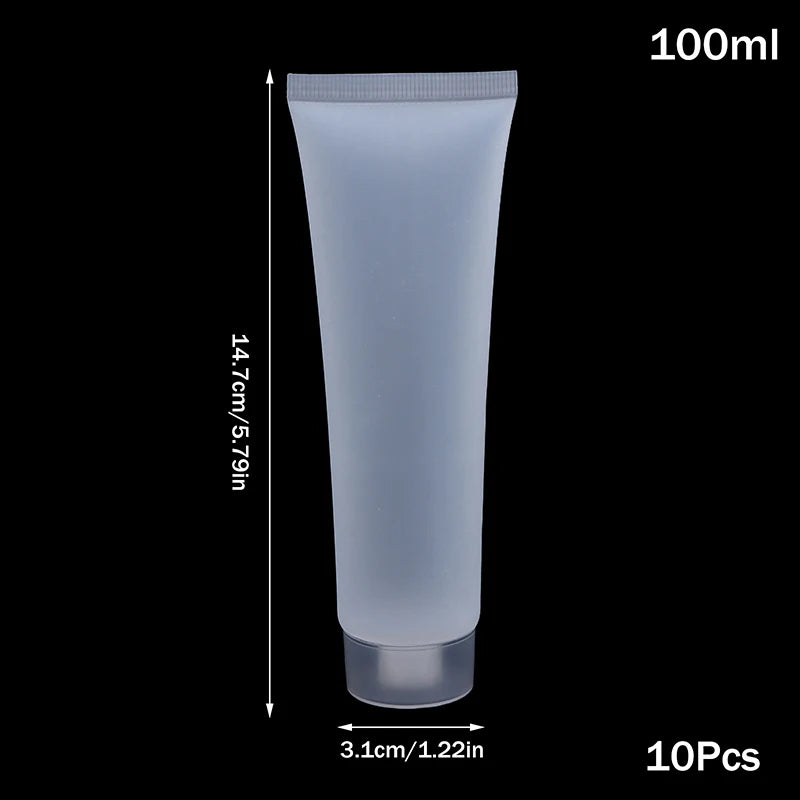 10Pcs Refillable Clear Lotion Containers for Travel Medical Supplies Peaceful Pleasures Health and Wellness 100ml screw cap