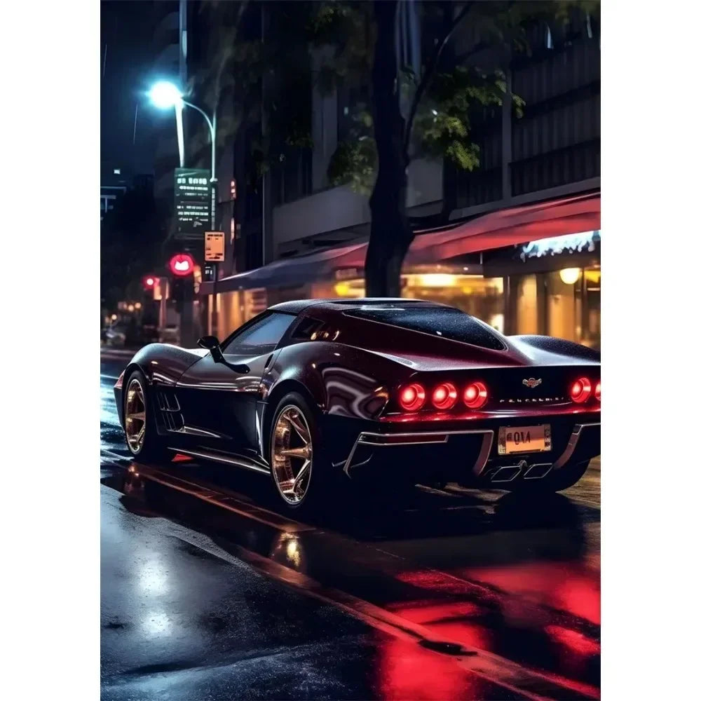 Nordic Supercar Canvas Wall Art | Racing Poster for Garage & Home Canvas Wall Art Peaceful Pleasures Health and Wellness