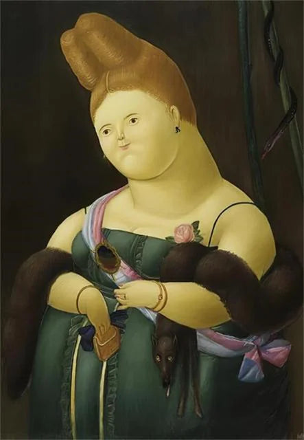 Fernando Botero Famous Oil Painting Fat Couple Dancing Posters Canvas Painting Living Room Wall Mural Picture Decoration Peaceful Pleasures Health and Wellness