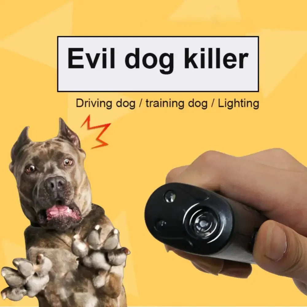 LED Ultrasonic Dog Trainers Sonic Repellent Handheld Anti Barking Device Anti-Barking Silent Commands Dog Trainer Devices Peaceful Pleasures Health and Wellness