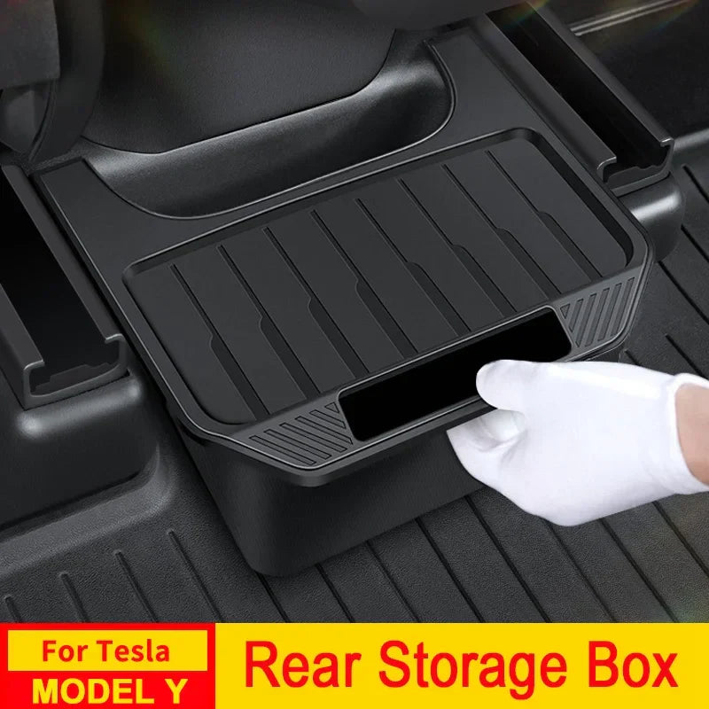 Tesla Model Y Rear Seat Storage Box Organizer 2021–2024