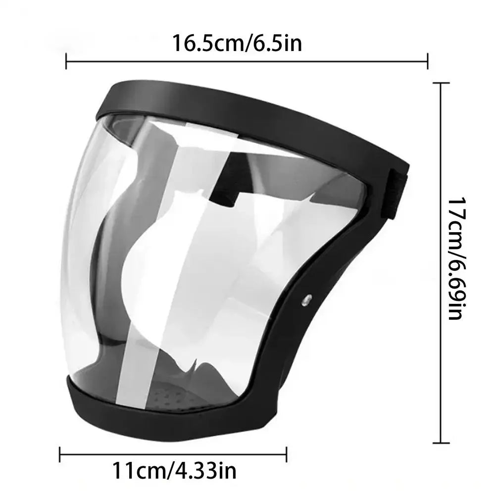 High Definition Anti Fog Face Cover Full Face Transparent Protection Mask Heat Resistant Facial Shield for Home Kitchen Work Peaceful Pleasures Health and Wellness black andwhite frame