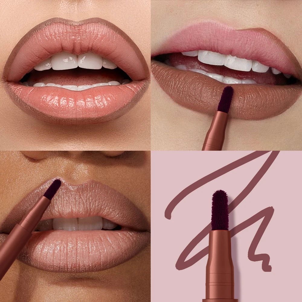 Lakerain Lip Contour Lip Stain Pen Smudge-proof Non-stick Cup Moisturizing Lip Makeup Cosmetic 2-in-1 Lip Stain & Liner Peaceful Pleasures Health and Wellness