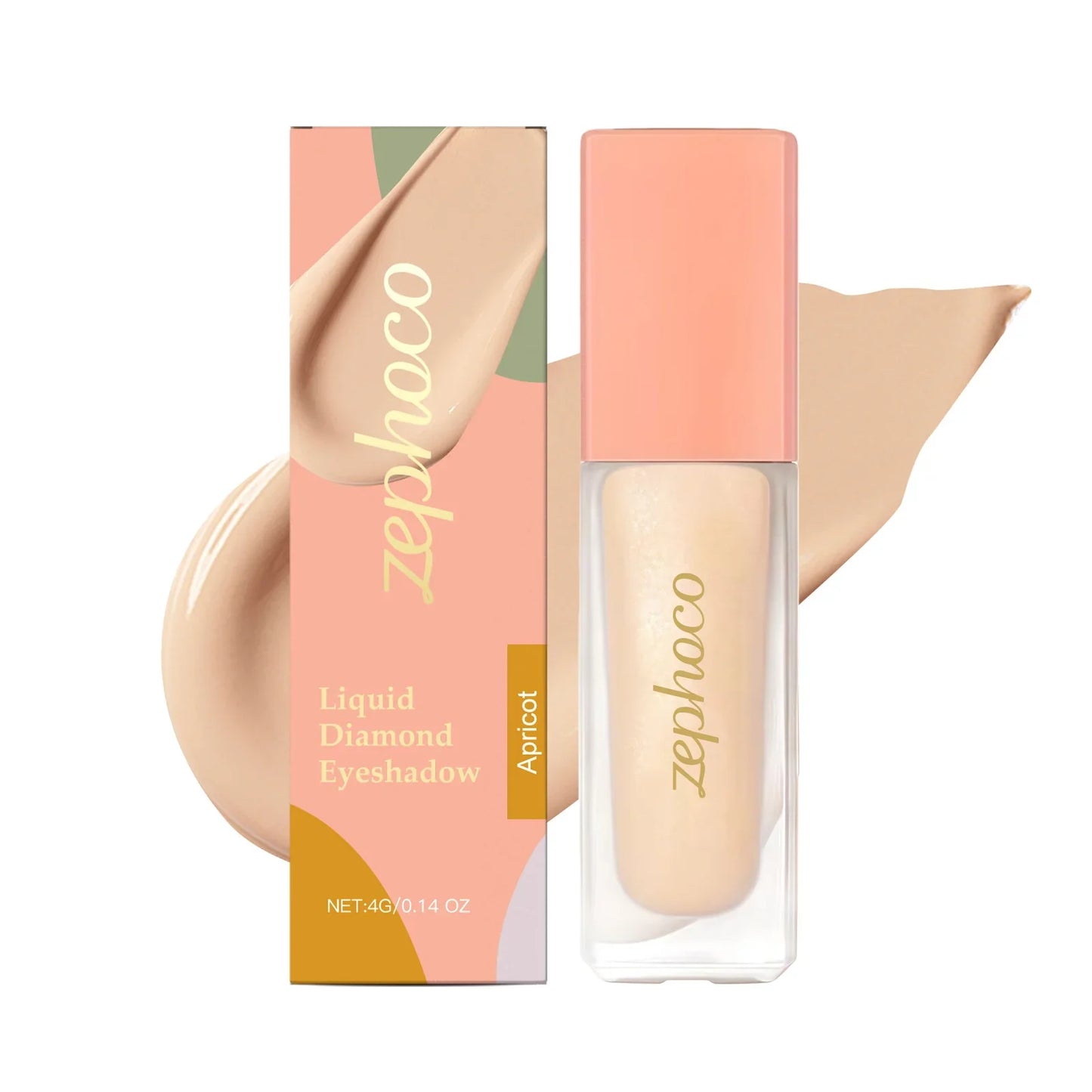 Zephoco Apricot Diamond Shimmer Eyeshadow | Pearl Glitter