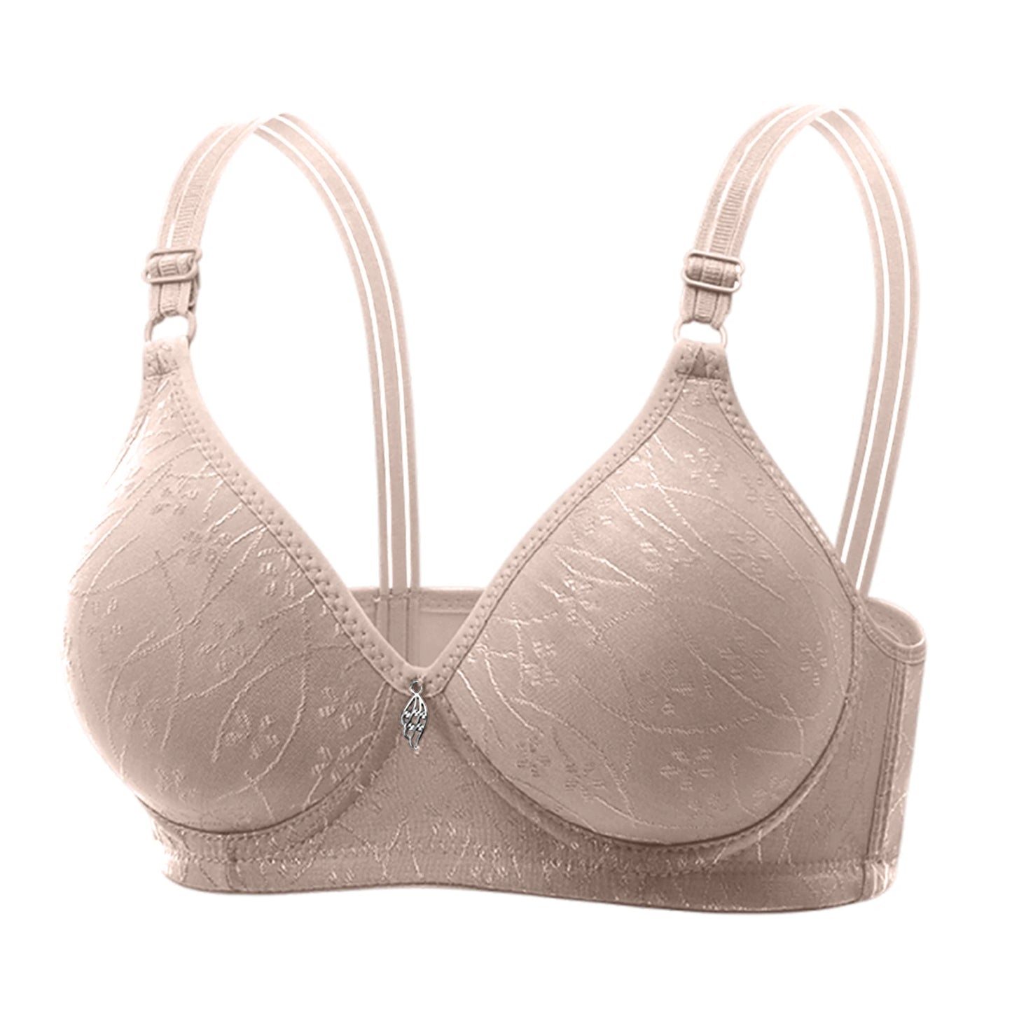 Traditional Style Women's Bra with Bamboo Charcoal Inner Cup Thin Molded Cup for Middle-Aged And Elderly Comfortable Underwear Peaceful Pleasures Health and Wellness Light Gray 38