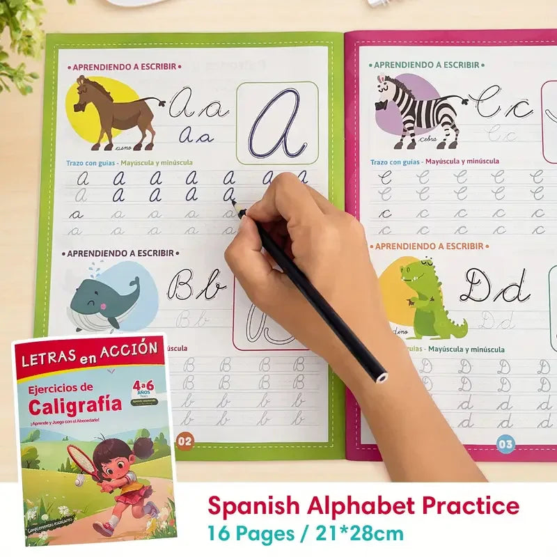 16-Page Alphabet ABC Sight Words Cursive Handwriting Practice Spanish