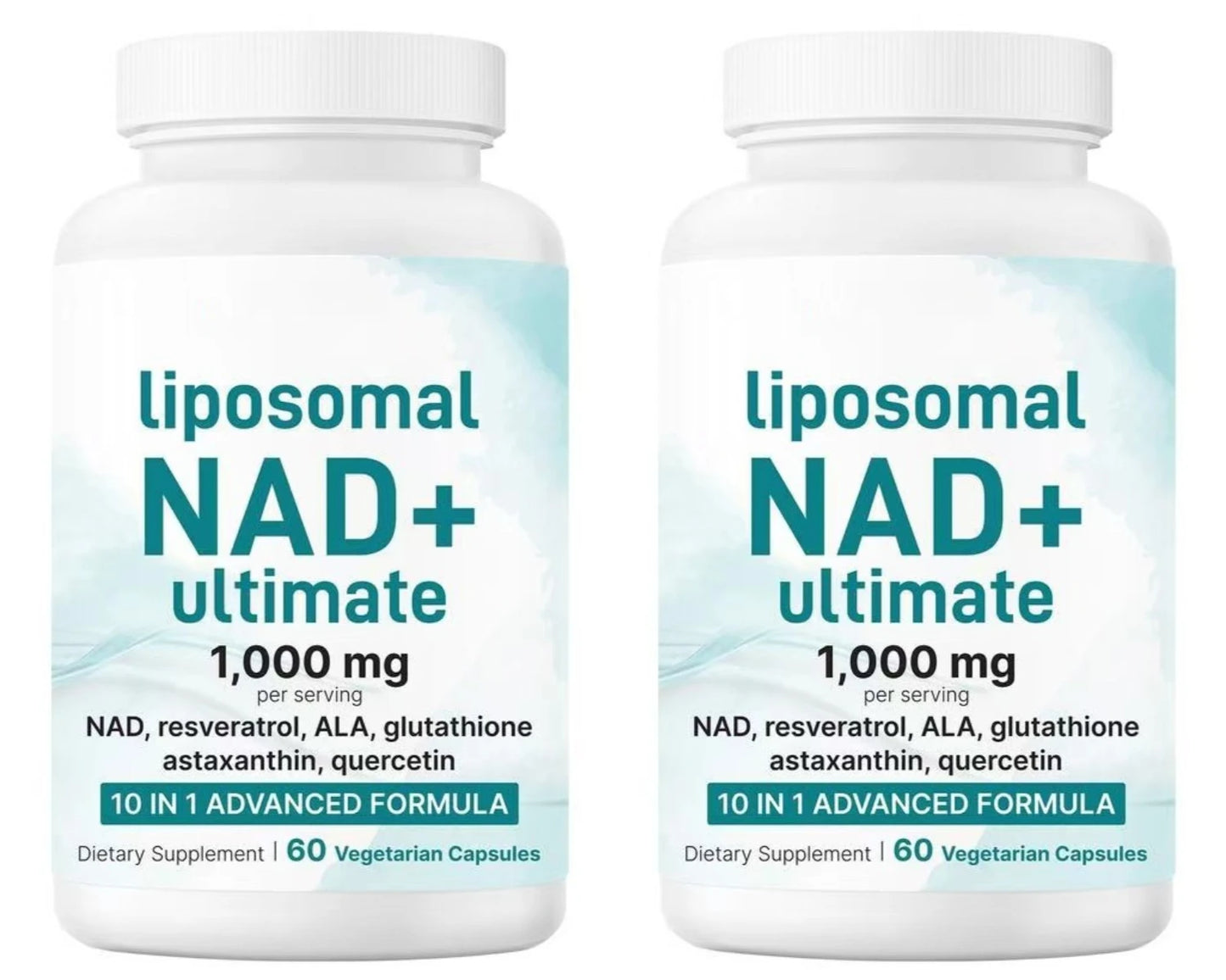 Liposomal NAD+ 1000mg 10-in-1 | Resveratrol & Glutathione – 60ct