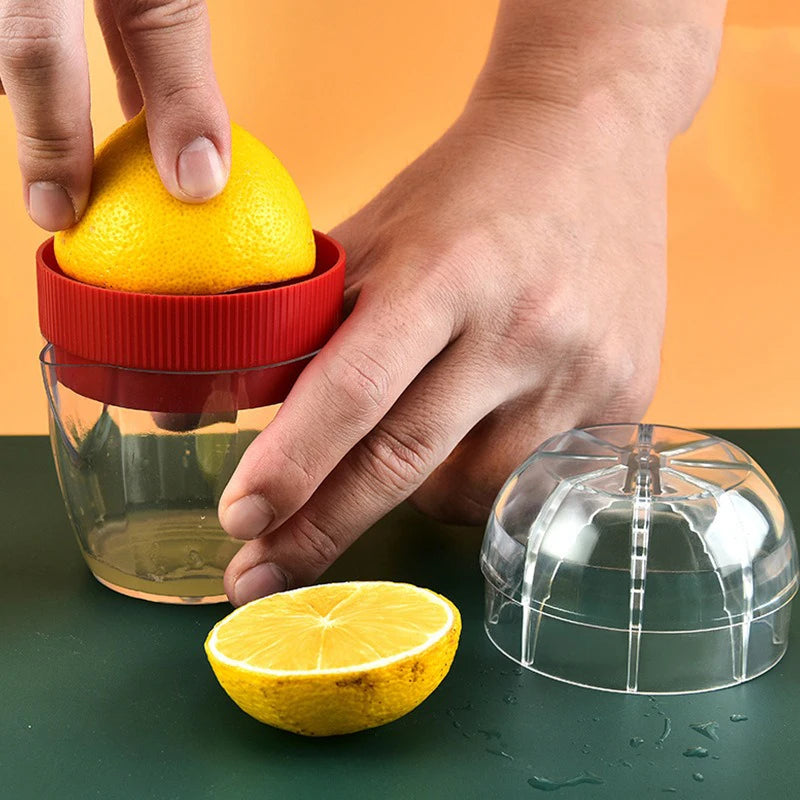 Manual Lemon & Citrus Squeezer with Lid & Pour Spout – Plastic Press Juicer