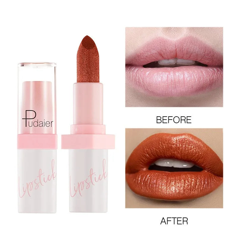 Pearl Diamond Metallic Lipstick – 10 Colors, Waterproof & Moisturising