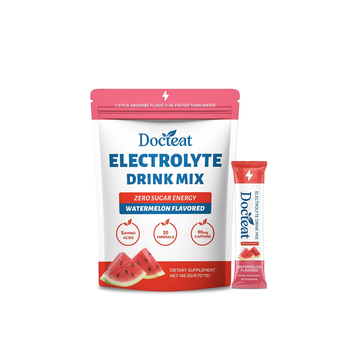Zero Sugar Electrolyte Drink Mix Watermelon | 15 Sticks