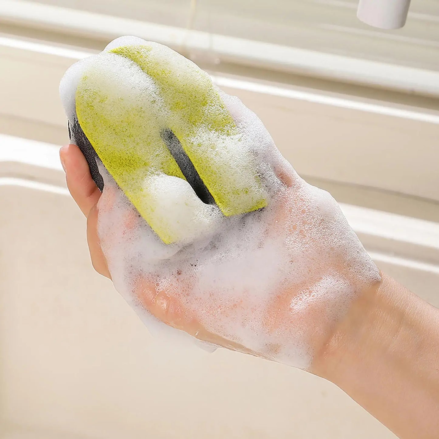 U-Shape Double-Sided Kitchen Sponge Scrubber – Non-Scratch
