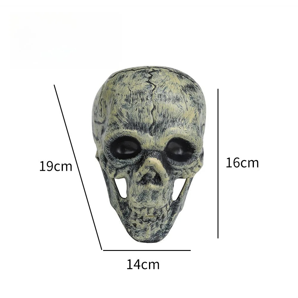 Halloween Skull Skeleton Head Realistic Human Hand Arms for Halloween Party Home Garden Lawn Decor Haunted House Horror Props Peaceful Pleasures Health and Wellness Skull