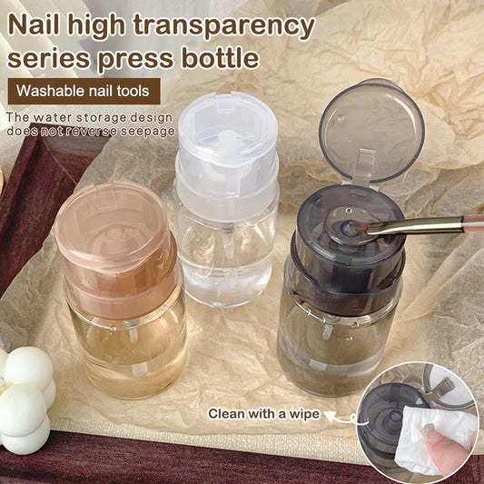 Nail Refillable Bottles Empty Press Pump Dispenser Nail Art Polish Remover Cleaner Makeup Bottle Manicure Tool Peaceful Pleasures Health and Wellness