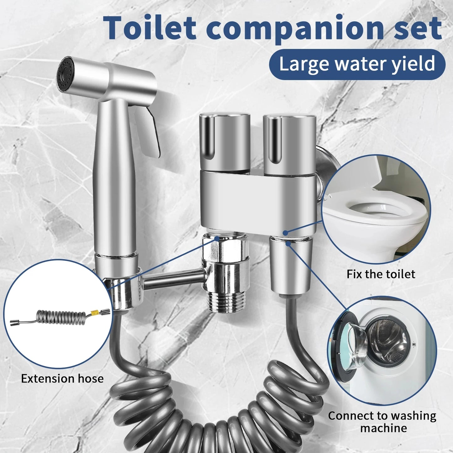 Handheld Bidet Sprayer Set – Stainless Steel Toilet Spray Gun