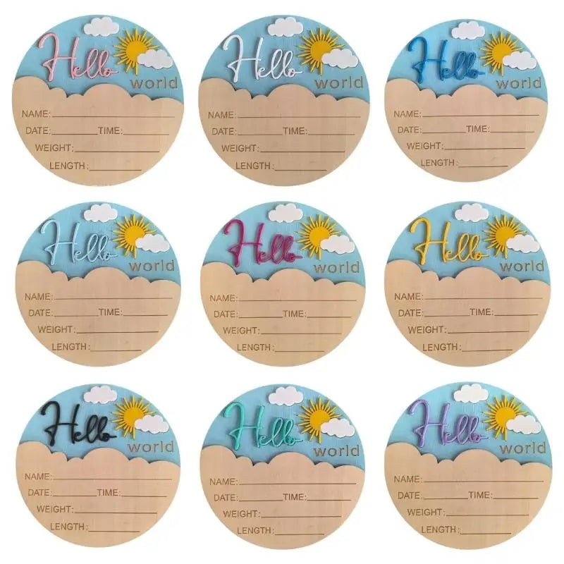 Hello Baby Wooden Sign | Birth Announcement & Nursery Photo Prop