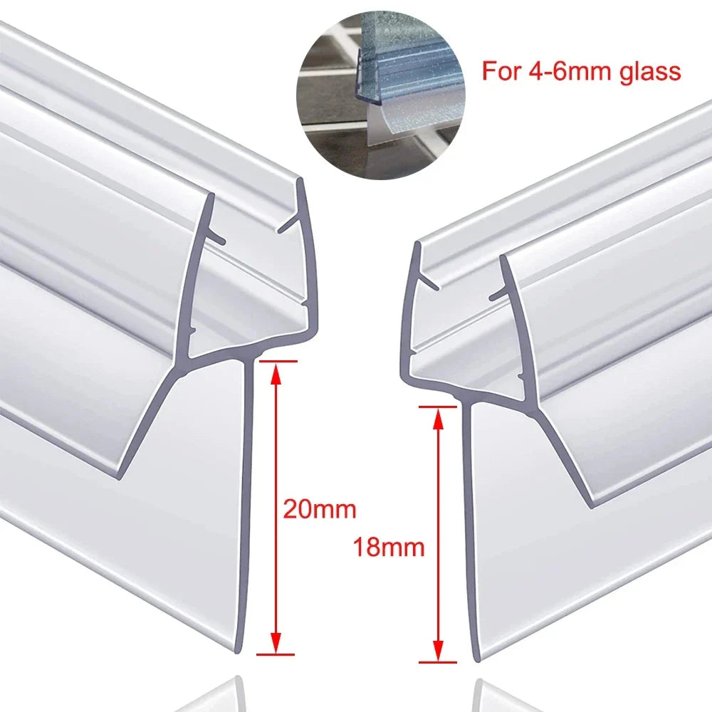 PVC Shower Door Seal Strip 4–6mm Glass | Waterproof Weatherstrip