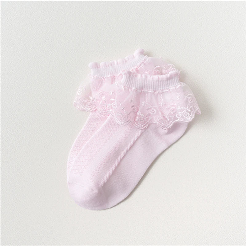 Japanese Style Sock High Quality Lovely Girls Lace Ruffle Frilly Ankle Children Princess Cotton Socks Peaceful Pleasures Health and Wellness Pink S