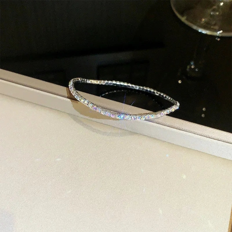 2pcs AB Diamond Elastic Charm Bracelet Set – Colorful Sparkly