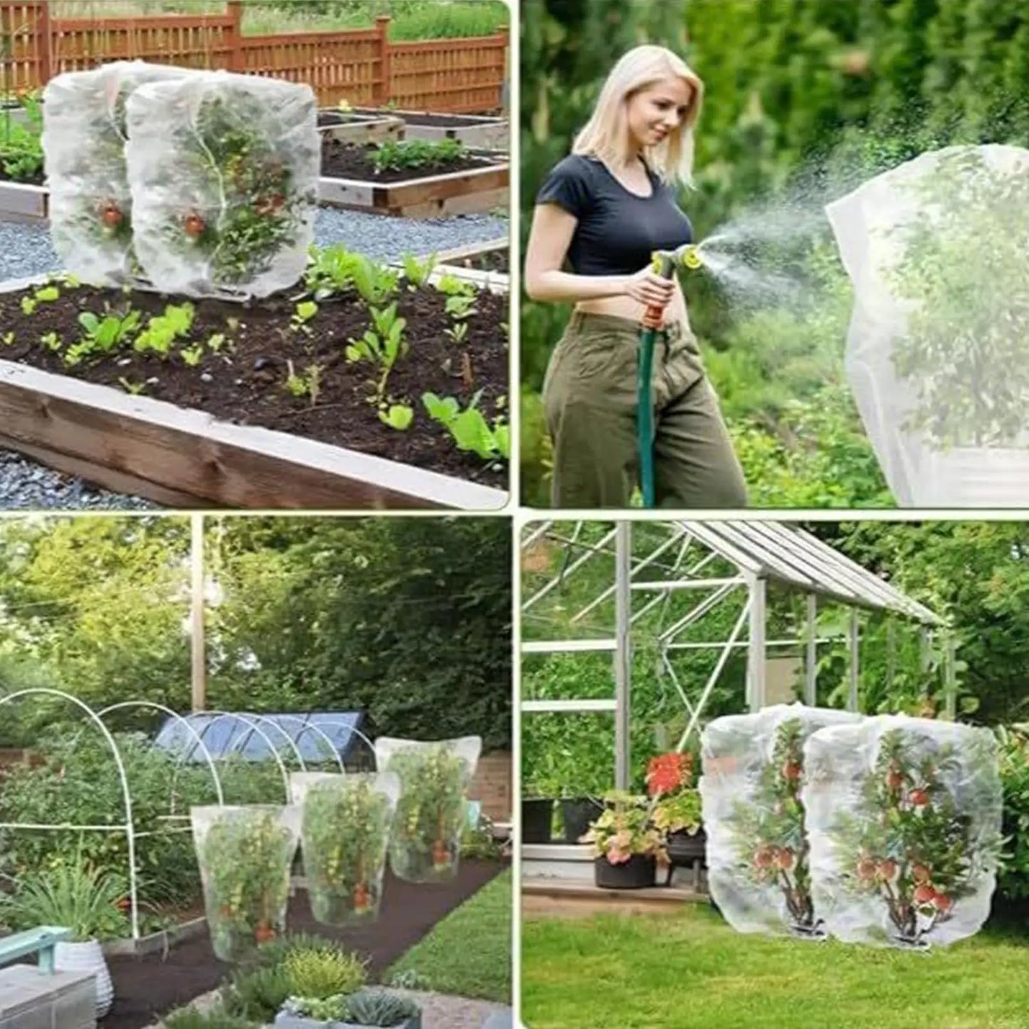 Garden Netting 2-Pack Plant Mesh Cover with Drawstring & Zipper