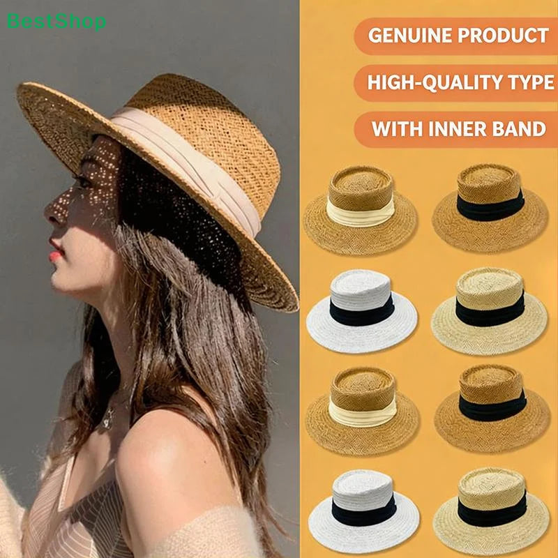 Wide-Brimmed Panama Straw Hat – Women's Beach Sun Hat