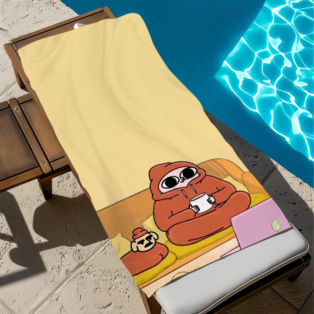 Cartoon Quick-Dry Beach Towel | Soft Pool & Travel Towel