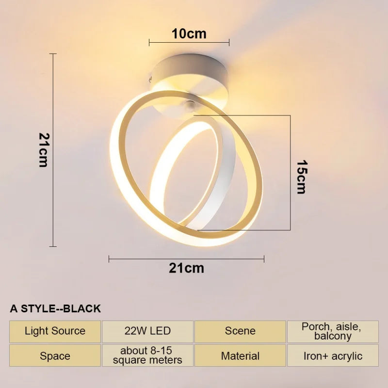 RUNTOIN Modern LED Ceiling Light | Living Room & Bedroom Lamp