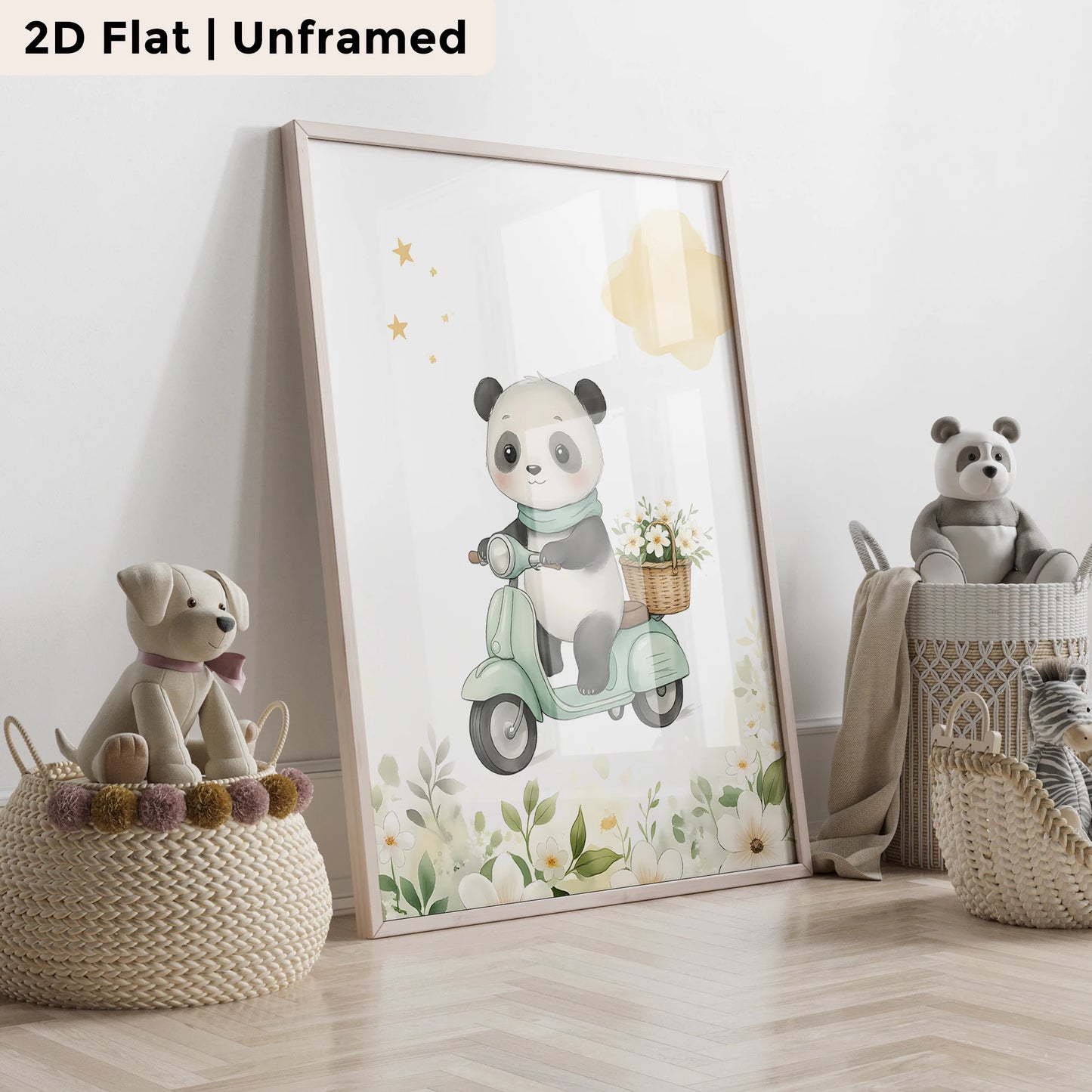 3-Piece Cartoon Owl & Panda Canvas Wall Art | Kids Room Decor