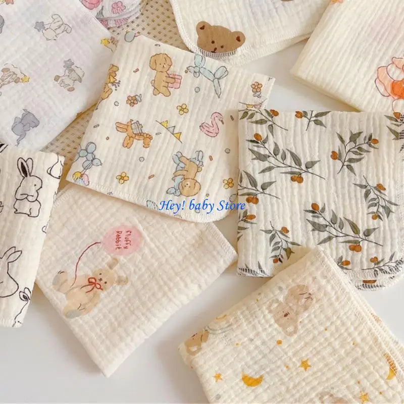 4-Layer Muslin Baby Burp Cloths | Soft Newborn Washcloths