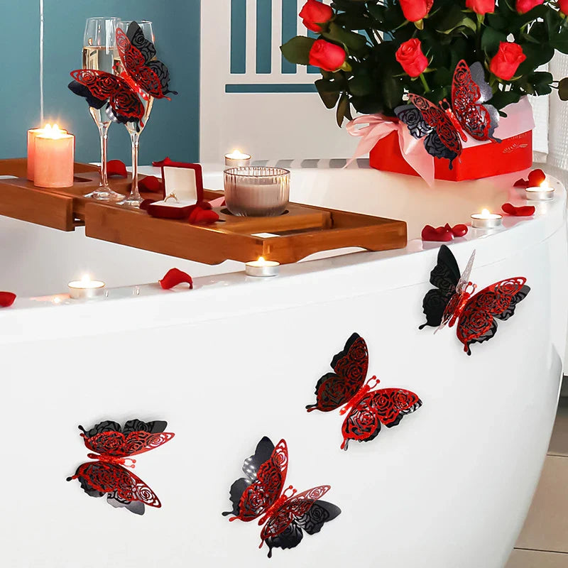 6-Pack 3D Glitter Gold Butterfly Wall Stickers | Peel & Stick