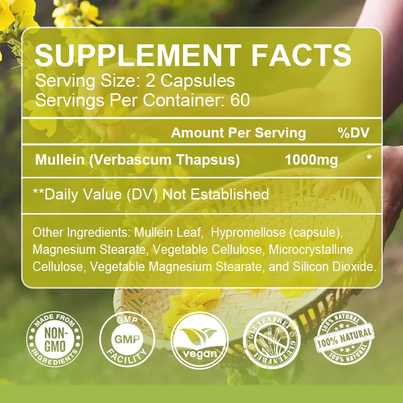 Mullein Leaf Capsules – Lung, Respiratory & Immune Support Peaceful Pleasures Health and Wellness