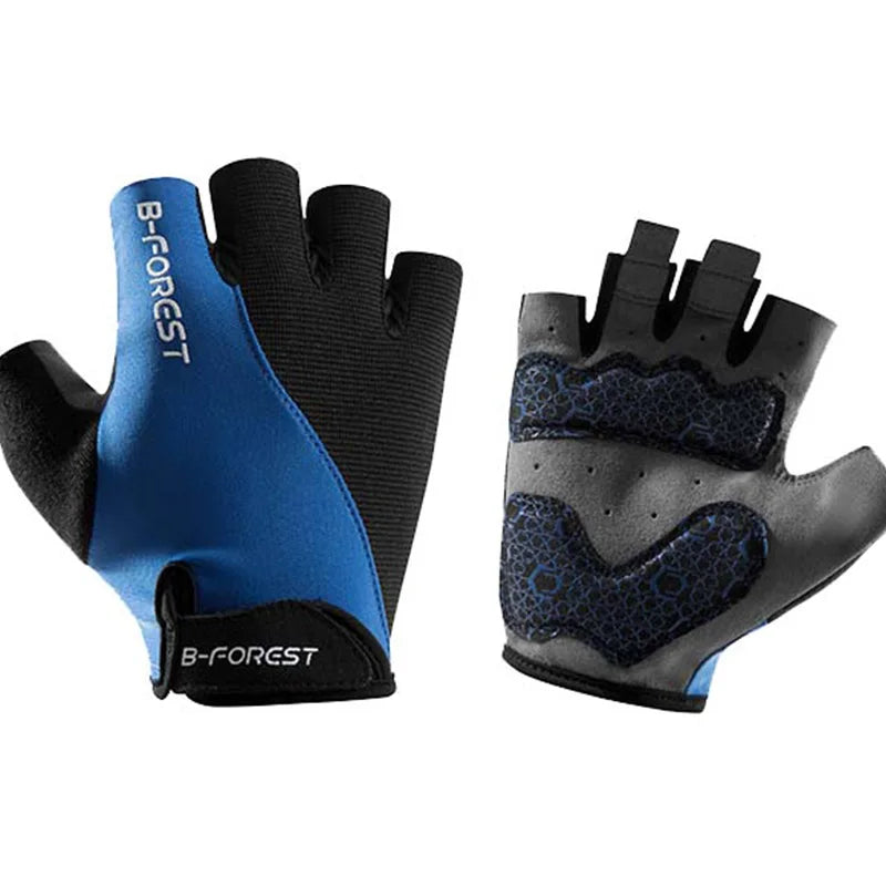 1 Pair Half Finger Cycling Gloves For Men Women Shockproof Breathable Sports Fitness Gloves,Anti-slip Mountain Gloves Peaceful Pleasures Health and Wellness Blue L