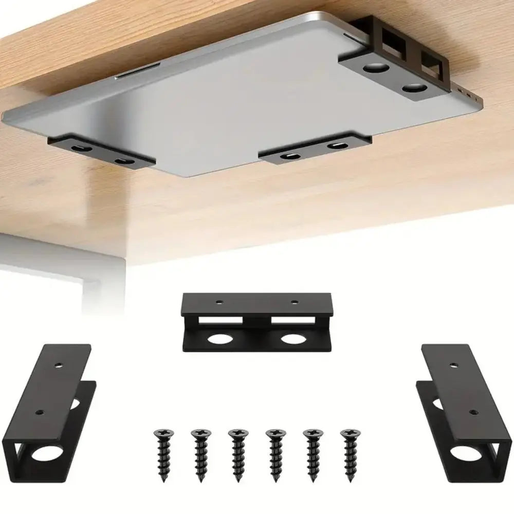 Heat Dissipation Laptop Mount Bracket Black Under Desk Laptop Storage Stand Multi-function Laptop Holder Keyboard Storage Laptop Peaceful Pleasures Health and Wellness