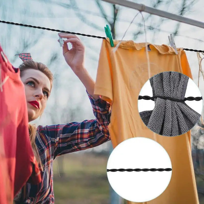 Travel Clothesline Retractable Clothesline Outdoor Foldable Anti-Slip Hook Windproof Heavy Duty Wire for Bathroom Balcony Hotel Peaceful Pleasures Health and Wellness
