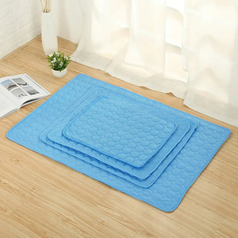 Dog Ice Silk Cooling Mat Ice Silk Washable Practical Cool and Breathable Pet Mat for Living Room Floor Peaceful Pleasures Health and Wellness