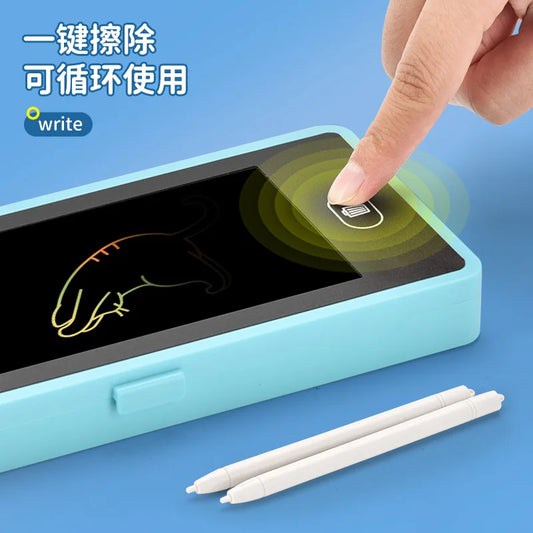LCD Screen Pencil Case Handwriting 2-in-1 Stationery Box Erasable Peaceful Pleasures Health and Wellness