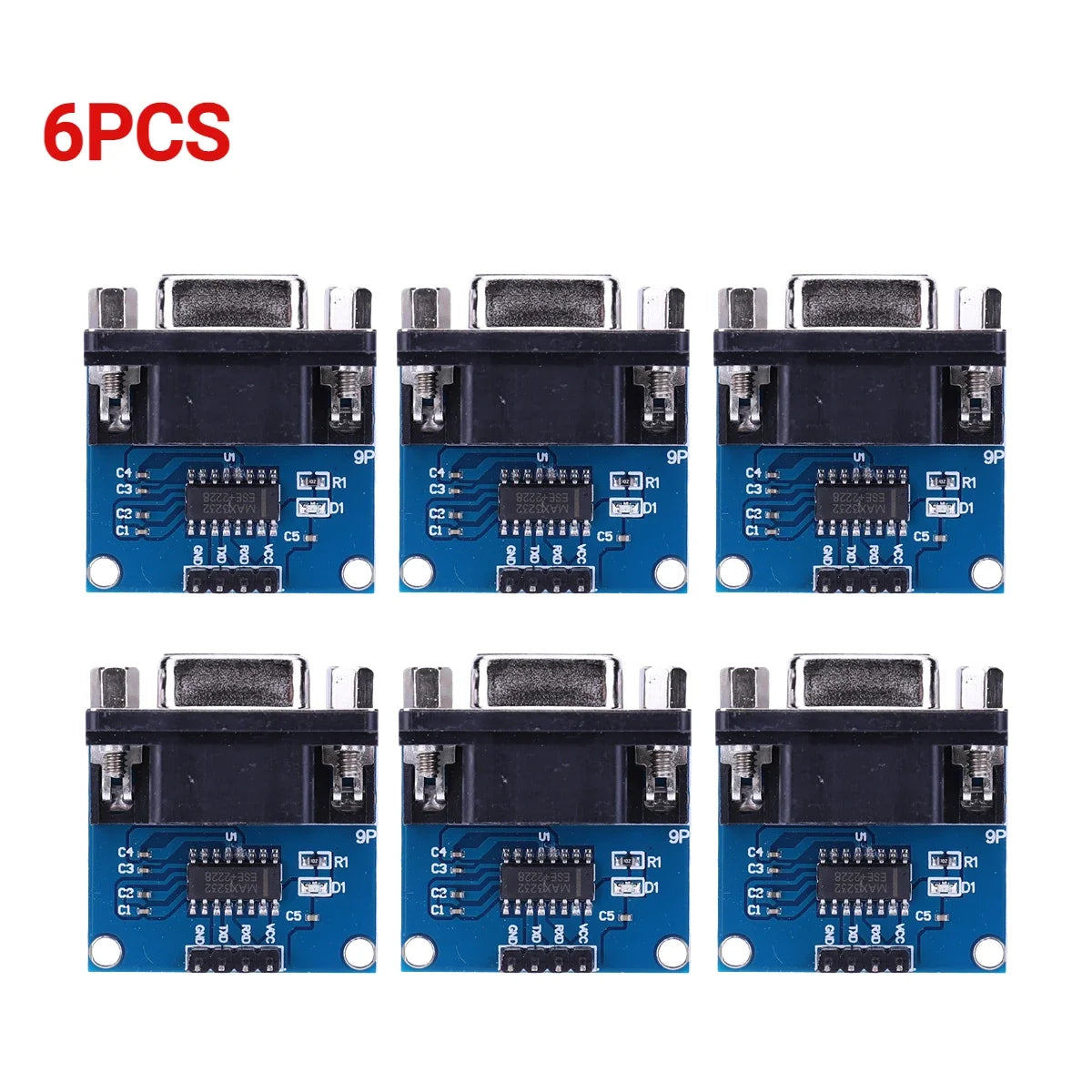1-10PCS MAX3232 RS232 to TTL Serial Port Converter Module TX RX VCC GND Female DB9 Connector 3.3V-5.5V MAX232 Flashing Board Peaceful Pleasures Health and Wellness 6PCS
