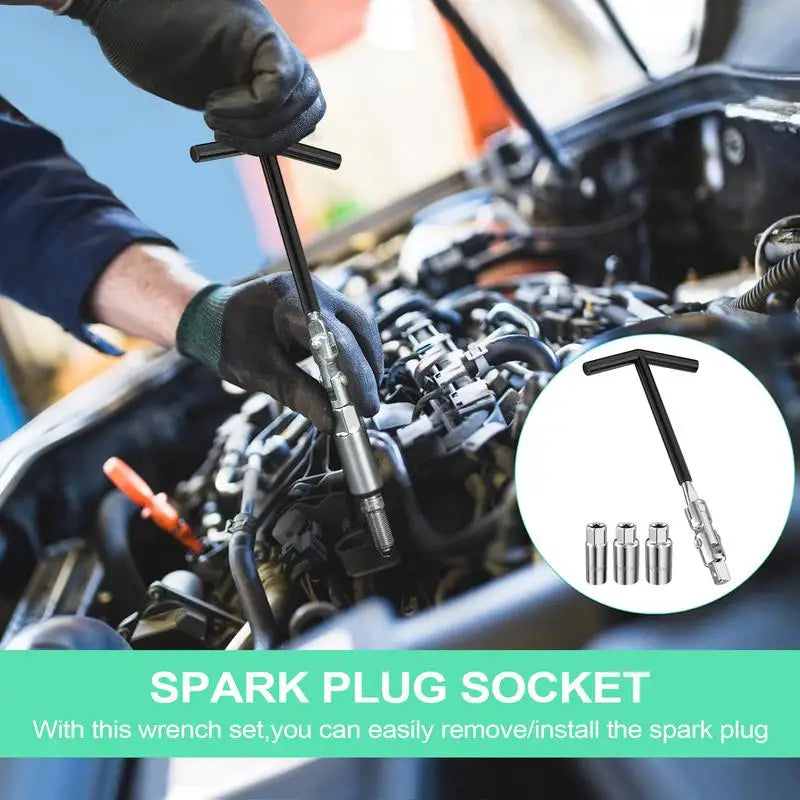 Spark Plug Sleeve T-shape 16/18/21mm Auto Motorcycle Spark Plug Removal Tools 4PCS Auto Repair Tool Set Removal Tool Peaceful Pleasures Health and Wellness