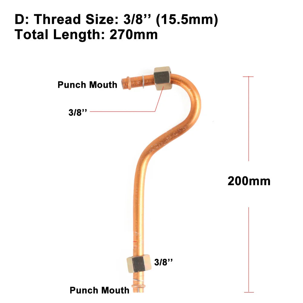 16x1.5mm Aluminum Air Compressor Exhaust Tube | Multi-Thread