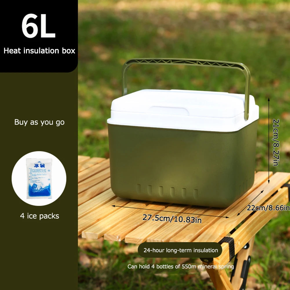 6/13L Cooler Box Portable Camping Refrigerator Incubator Large Capacity Car Ice Bucket Heat Preservation Camping BBQ Equipment Peaceful Pleasures Health and Wellness
